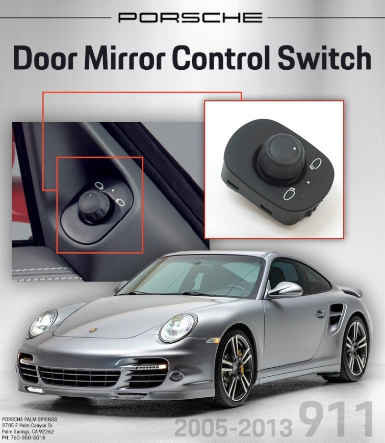 2005-2013 Porsche 911 Carrera Door Mirror Control Switch 99761324101A05 GENUINE
