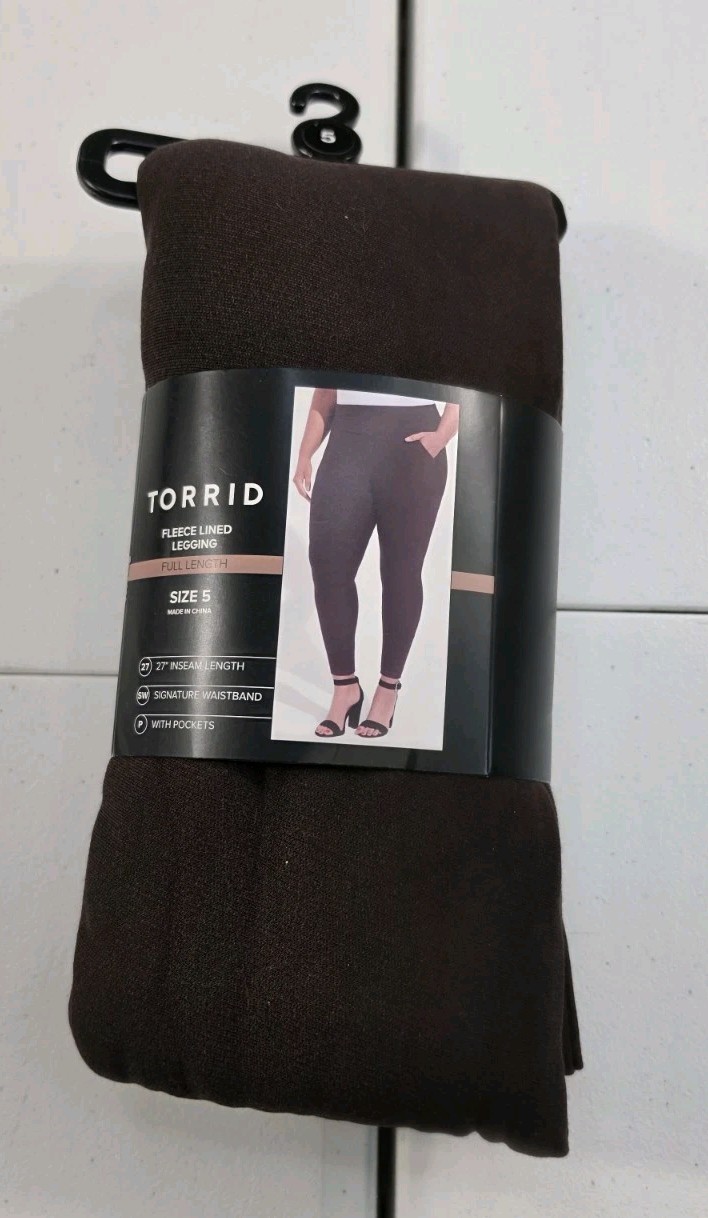 TORRID Full Length Fleece Lined Leggings Brown NWT Size 5X TORRID Full Length Fleece Lined Leggings Brown NWT Size 5X