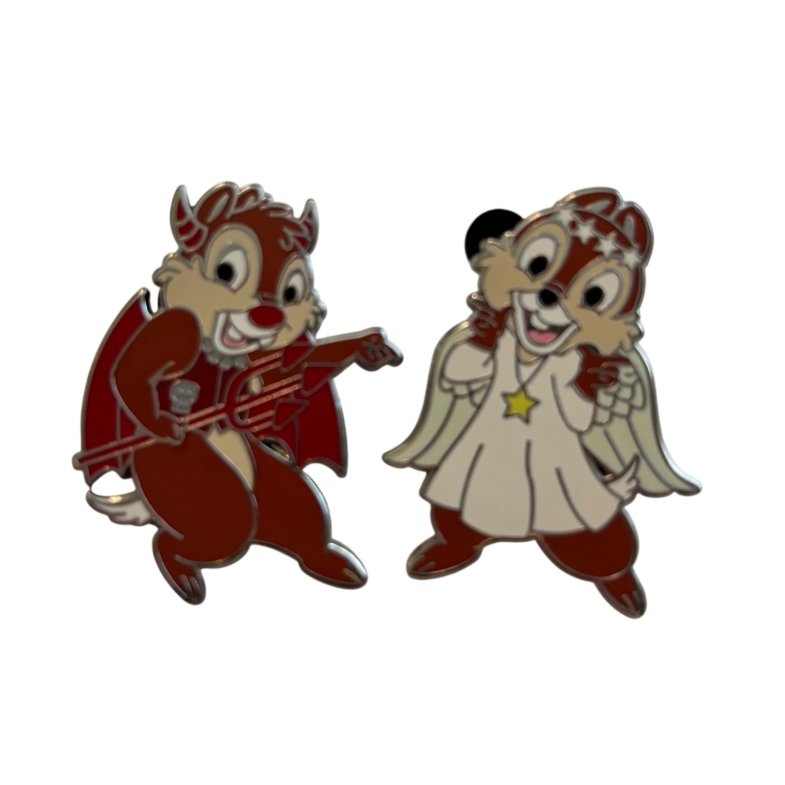Disney Chip \'n Dale Pin Set RARE Brown Red White Angel Devil Halloween 2010