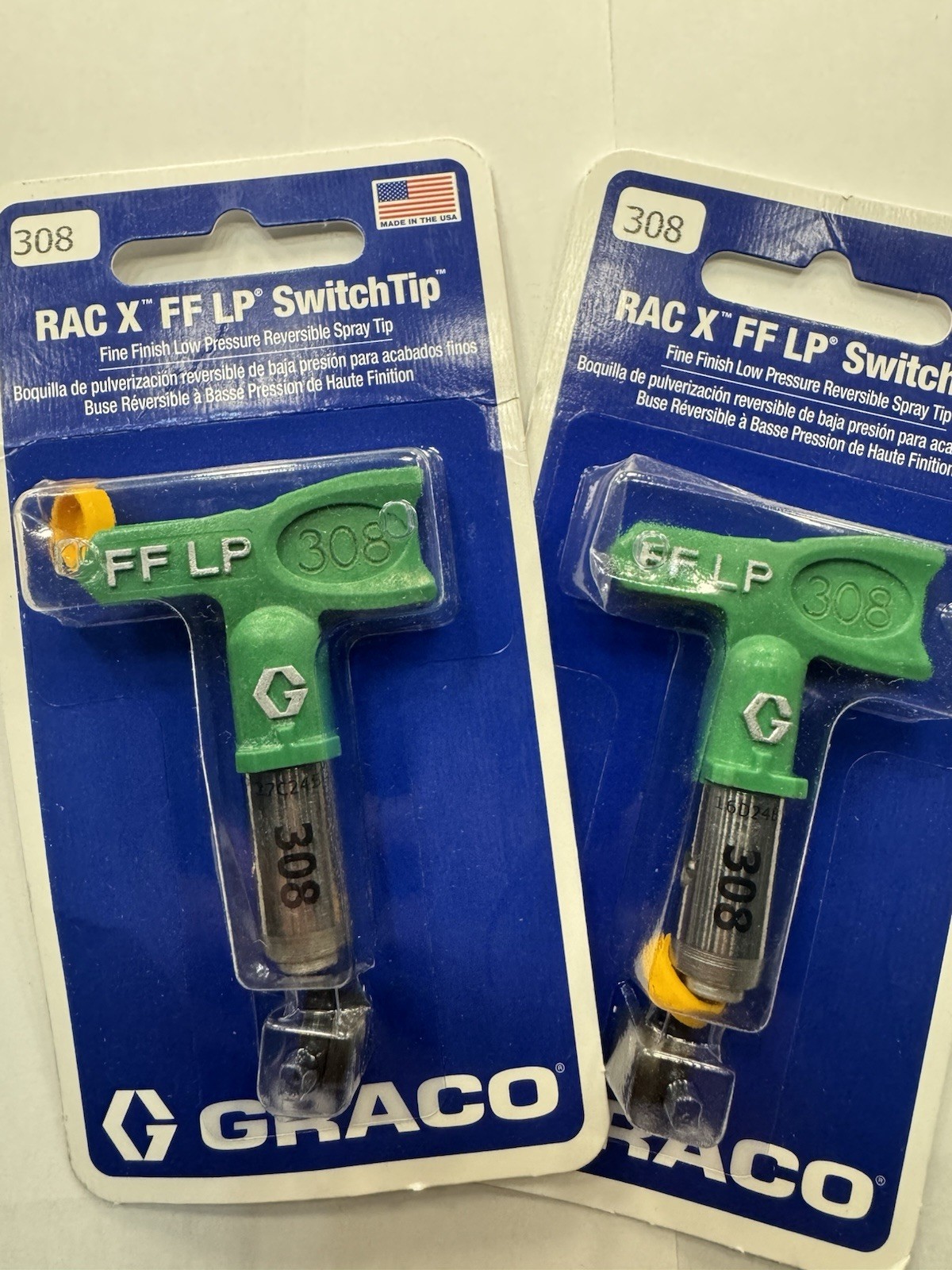 FFLP 308 Green Tip 2-PACK FINE FINISH Buy 2 & SAVE GRACO RAC X FFLP 308 Green Tip 2-PACK FINE FINISH Buy 2 & SAVE GRACO RAC X