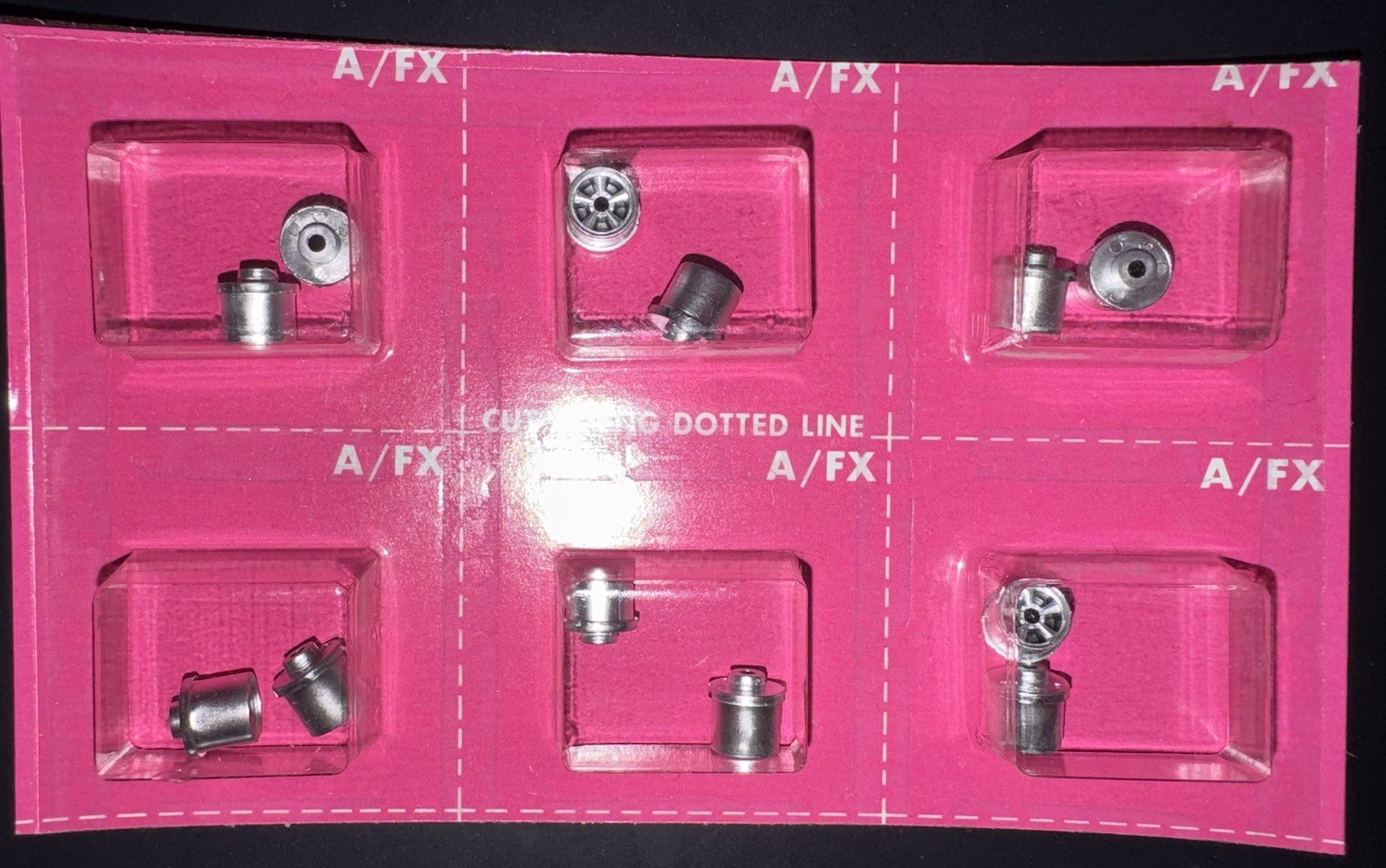 VTG - 12x Early Aurora AFX High Luster Silver Rear Wheels #8527 - NOS