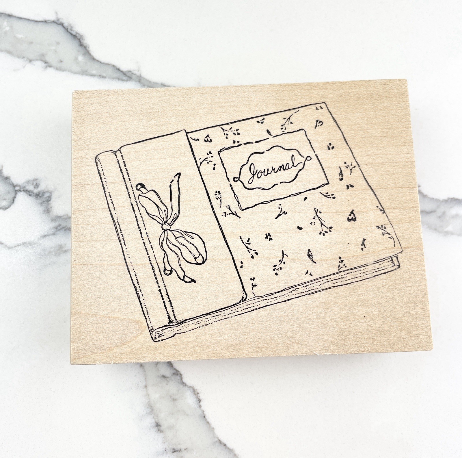 Stampa Rosa Floral Journal Large Wood Rubber Stamp 