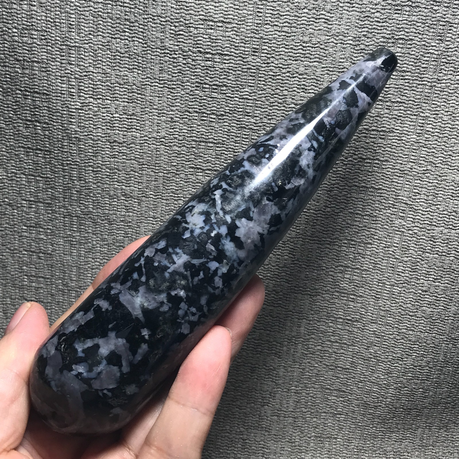 200g Natural Indigo Gabbro Crystal Quartz Healing Energy Stone Massage Stick 02