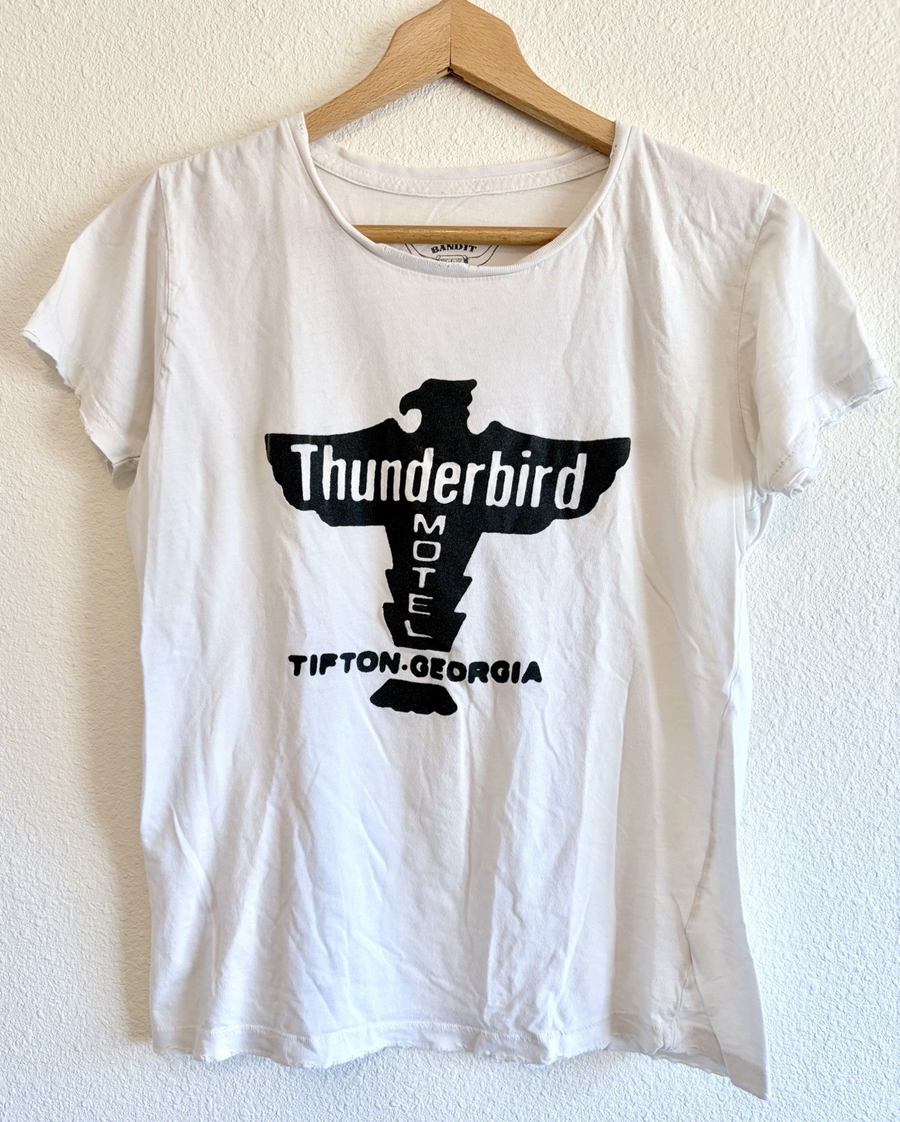 VTG T SHIRT Thunderbird Motel cotton made in USA distressed Women\'s L Boho Rock VTG T SHIRT Thunderbird Motel cotton made in USA distressed Women\'s L Boho Rock