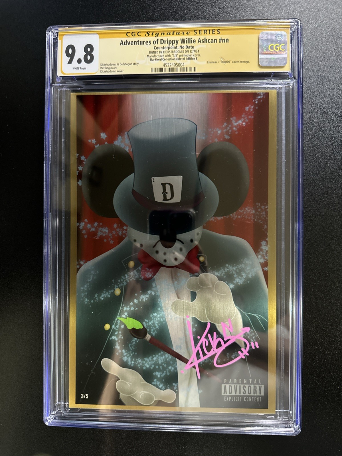 Adventures Of Drippy Willie Houdini CGC 9.8 Kickstradomis Excl #3/5 Virgin Metal Adventures Of Drippy Willie Houdini CGC 9.8 Kickstradomis Excl #3/5 Virgin Metal