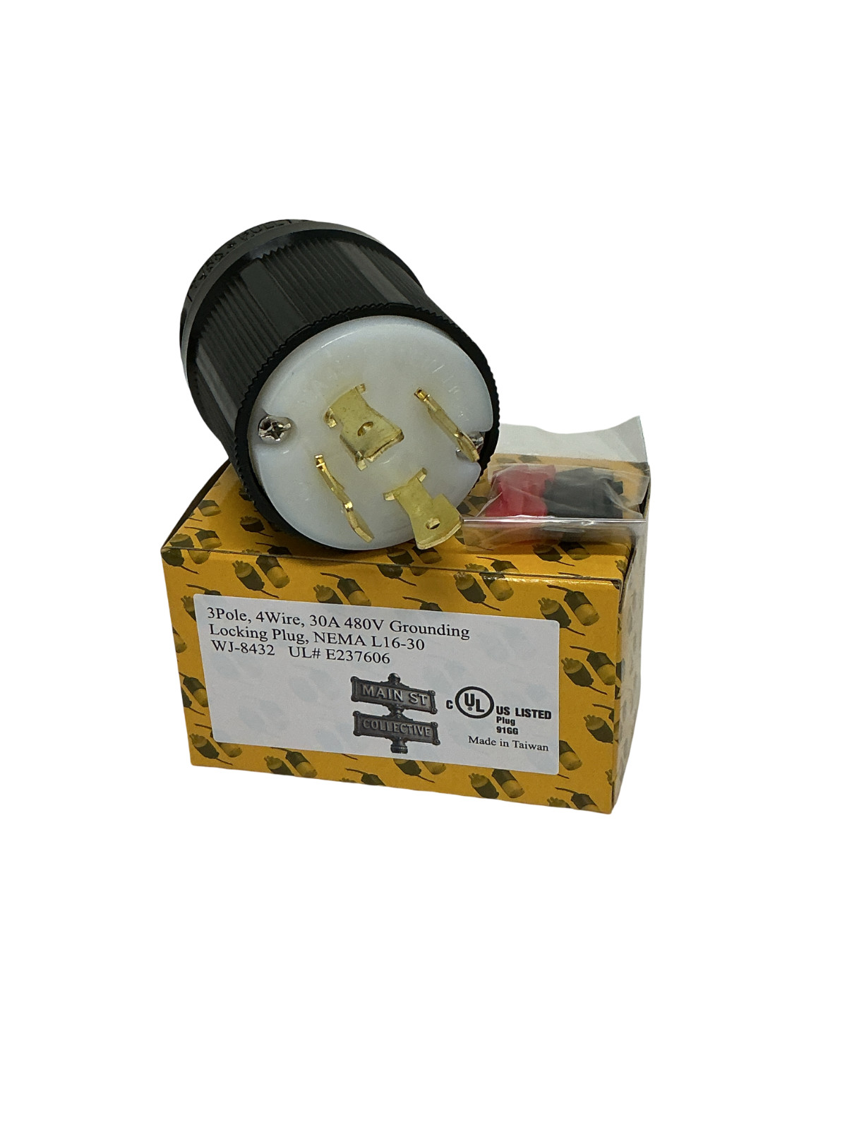 NEMA L16-30P Locking Plug 30A 480V 3 Pole 4 Wire cUL Listed Choose Pack Size