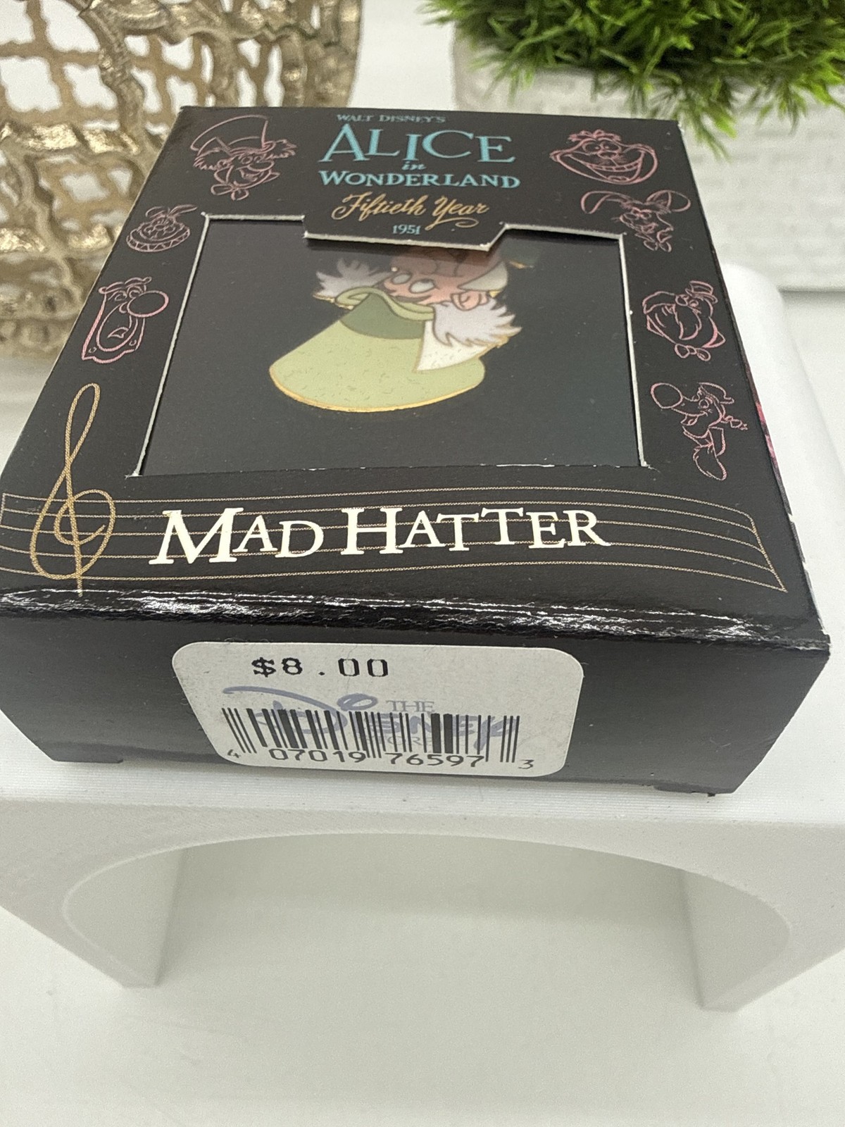 Disney Alice in Wonderland 50th Mad Hatter Pin LE 5000 Boxed Vintage 2001