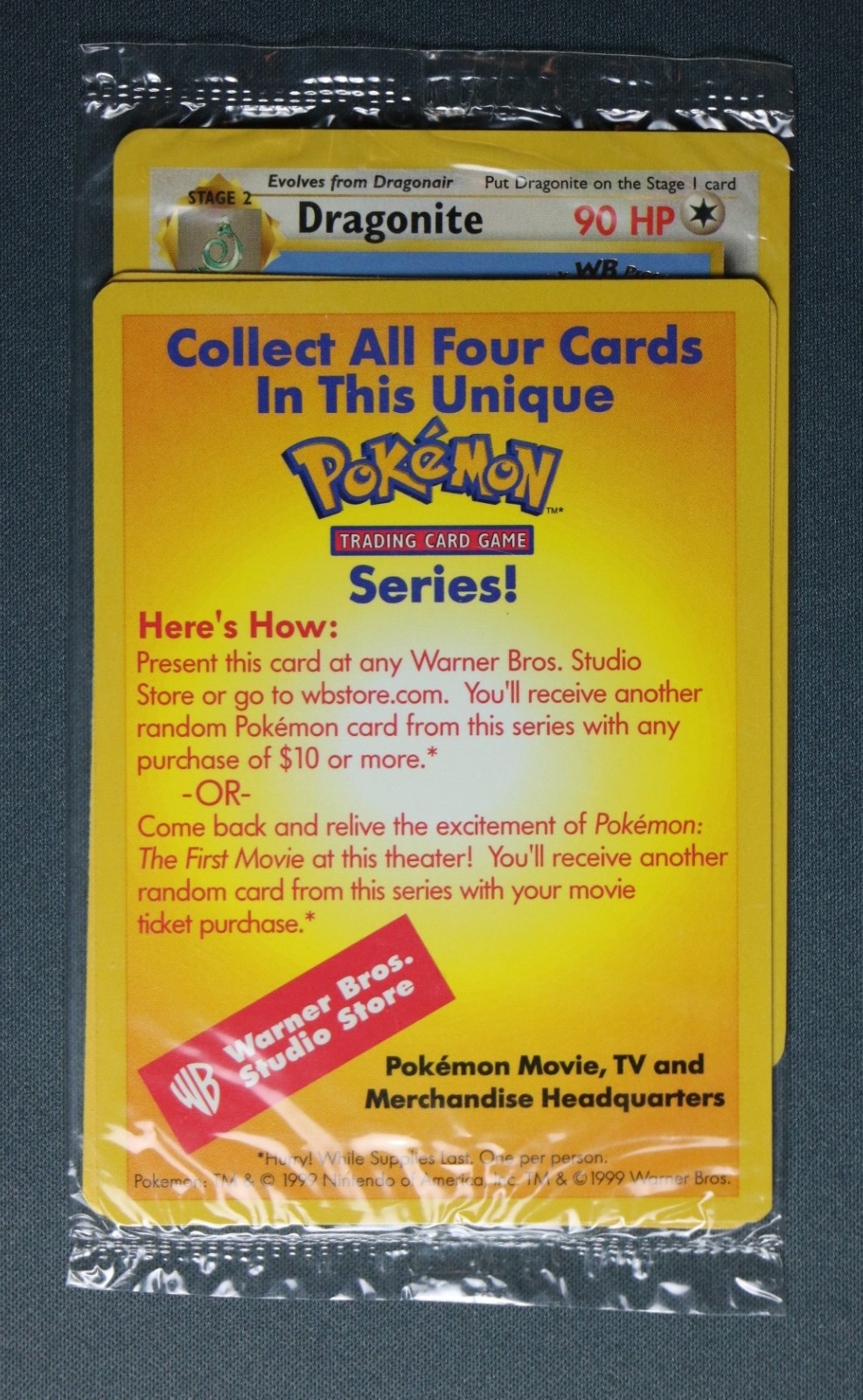 Dragonite Pokemon Black Star Promo # 5 WOTC Vintage 1999 Pokemon Card Sealed Dragonite Pokemon Black Star Promo # 5 WOTC Vintage 1999 Pokemon Card Sealed
