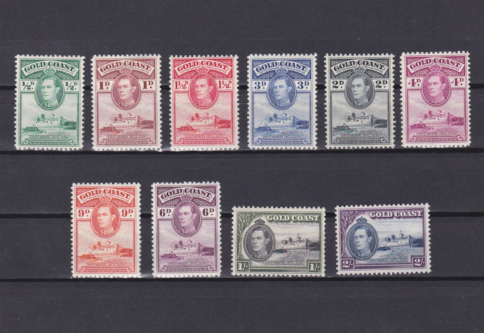 GOLD COAST 1938, SG# 120-130, CV £224, Perf. 12, part set, KGVI, MH