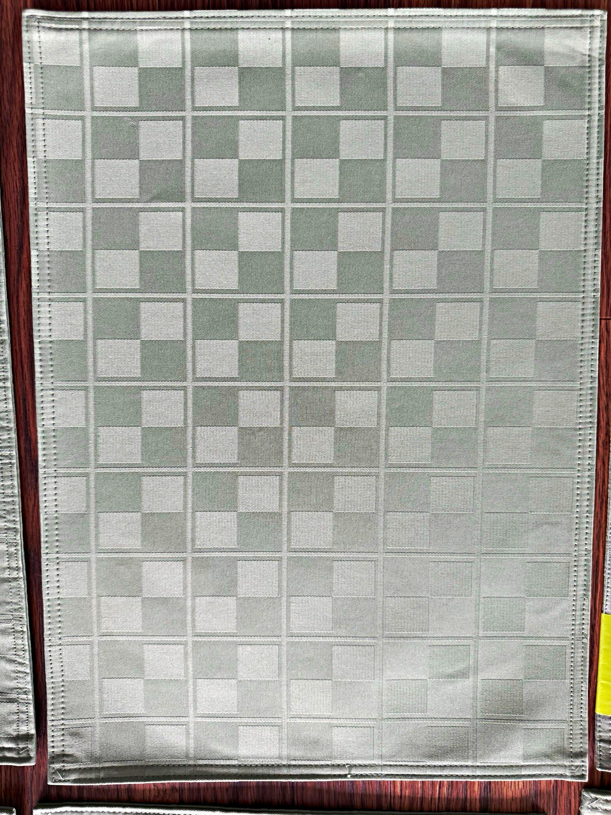 Food Network Stain Resistant Microfiber Placemat Set of 12 Sage Green Check Food Network Stain Resistant Microfiber Placemat Set of 12 Sage Green Check