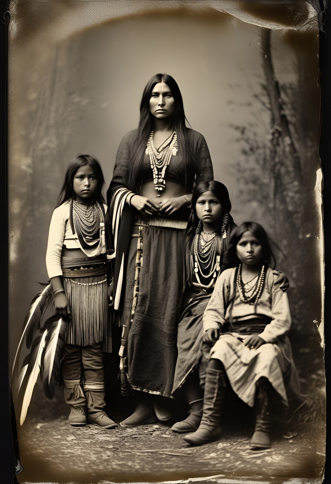 Native American Female Tintype Series C10042RP