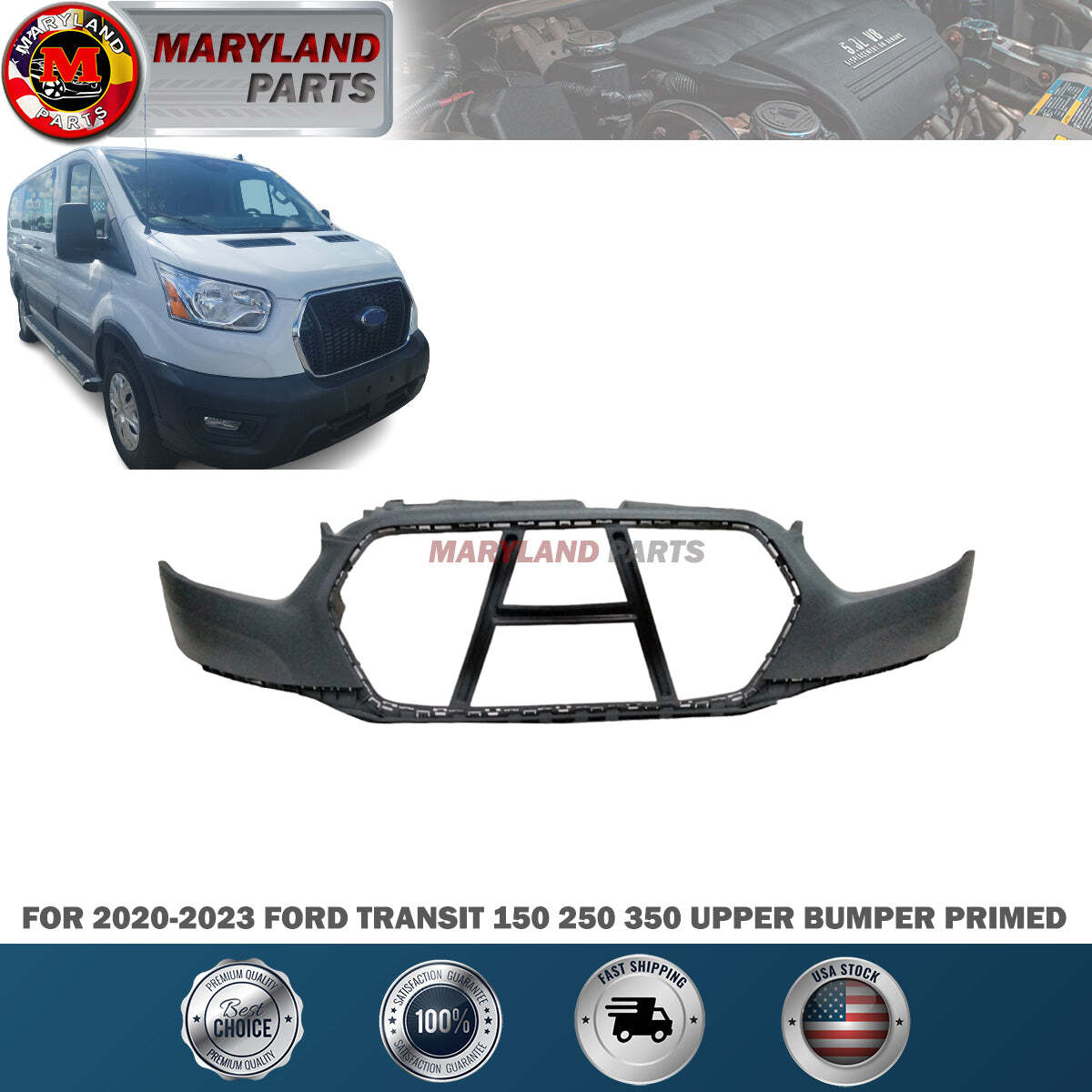 For 2020-2023 Ford Transit 150, 250, 350 Upper Bumper Primed