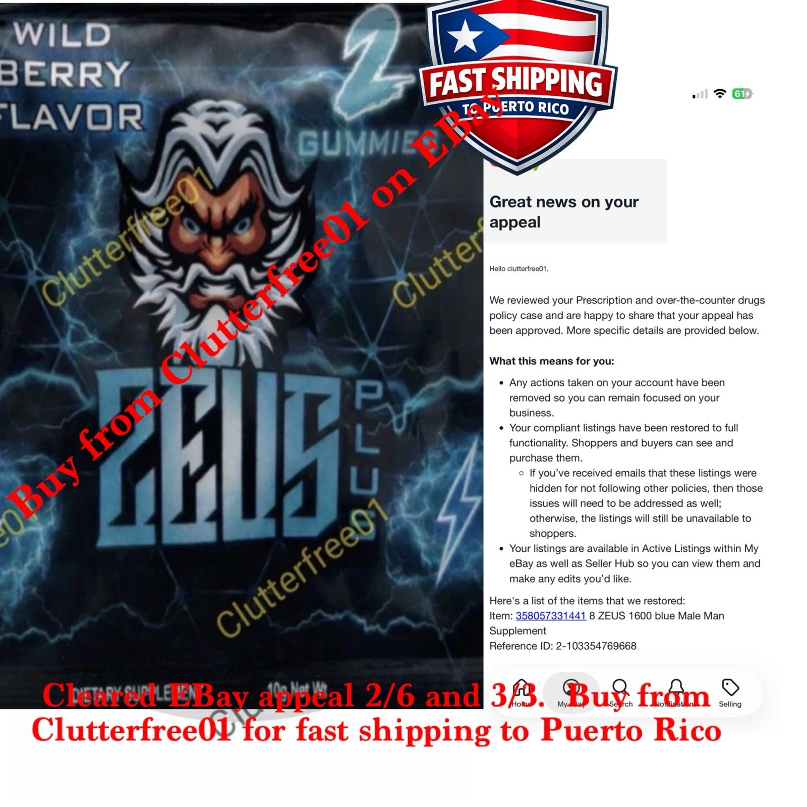 Zeus Wild Berry Gummies Male Supplement 4 packs - 8 servings Zeus Wild Berry Gummies Male Supplement 4 packs - 8 servings