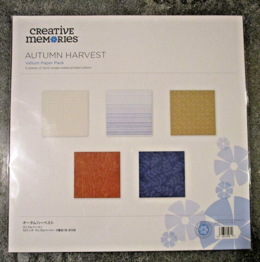 Creative Memories 12x12 Autumn Harvest Vellum Paper Pack 5 sheets 2023 NEW