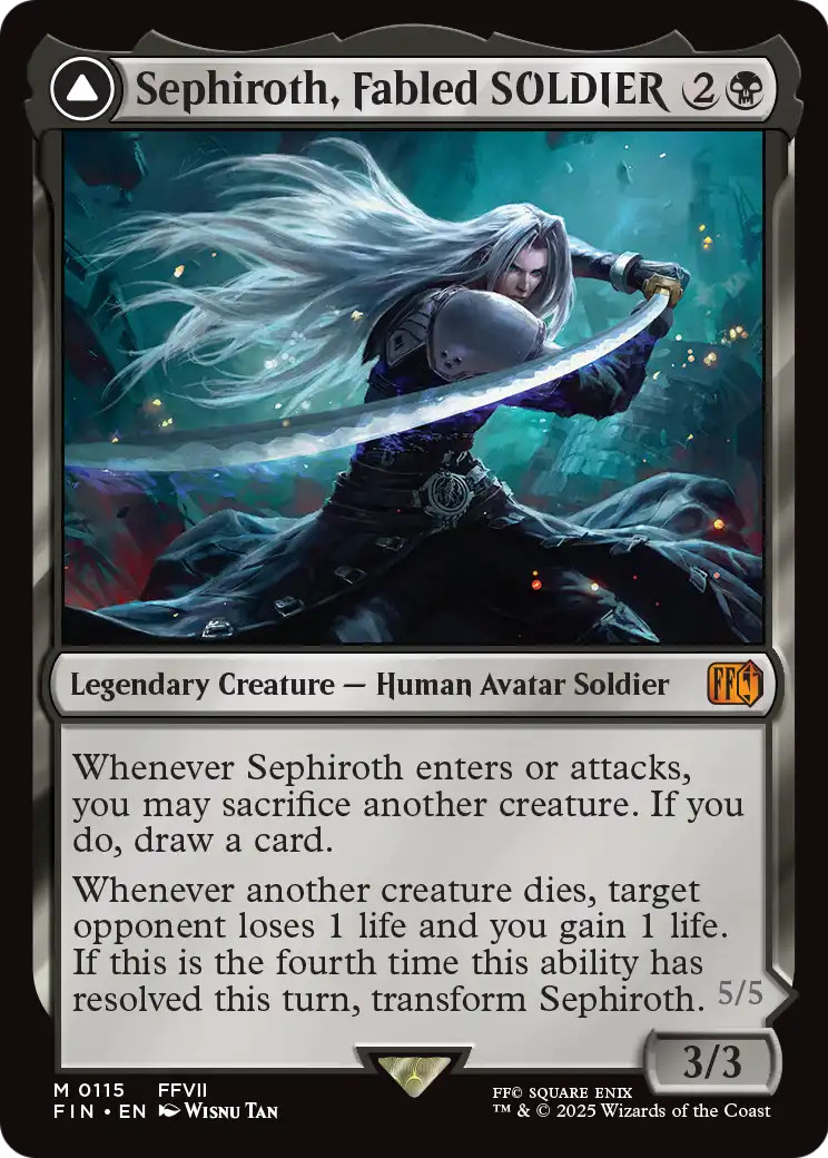 x1 Sephiroth, Fabled SOLDIER / Sephiroth One-Winged Angel FIN MTG 115 MYTHIC 1x