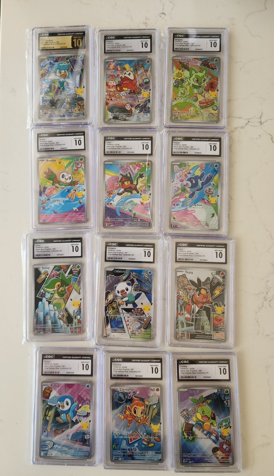 Pokemon First Partner Illustration - Sequential Black Star Promo - CGC 10 Pokemon First Partner Illustration - Sequential Black Star Promo - CGC 10