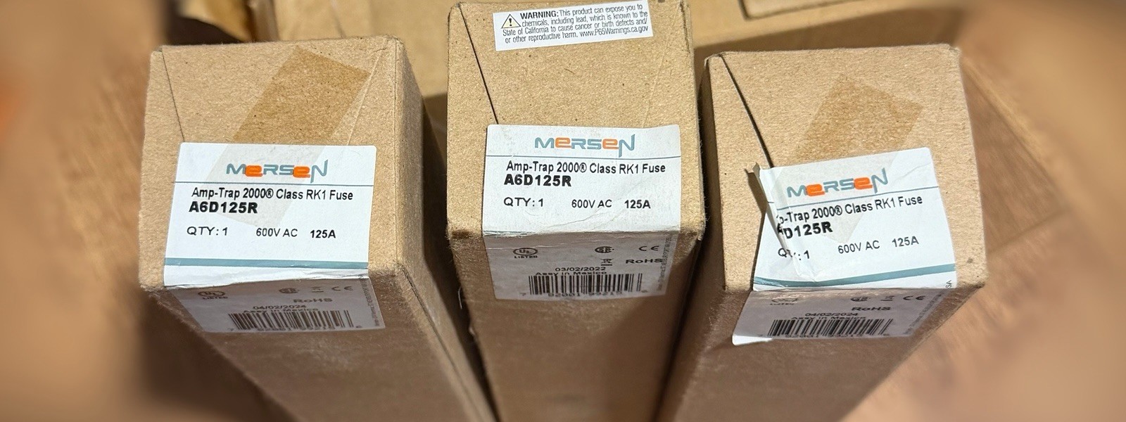 NEW SURPLUS QTY OF 3 Mersen A6D125R Mersen 125A 600V RK1 Time-Delay Fuse NEW SURPLUS QTY OF 3 Mersen A6D125R Mersen 125A 600V RK1 Time-Delay Fuse