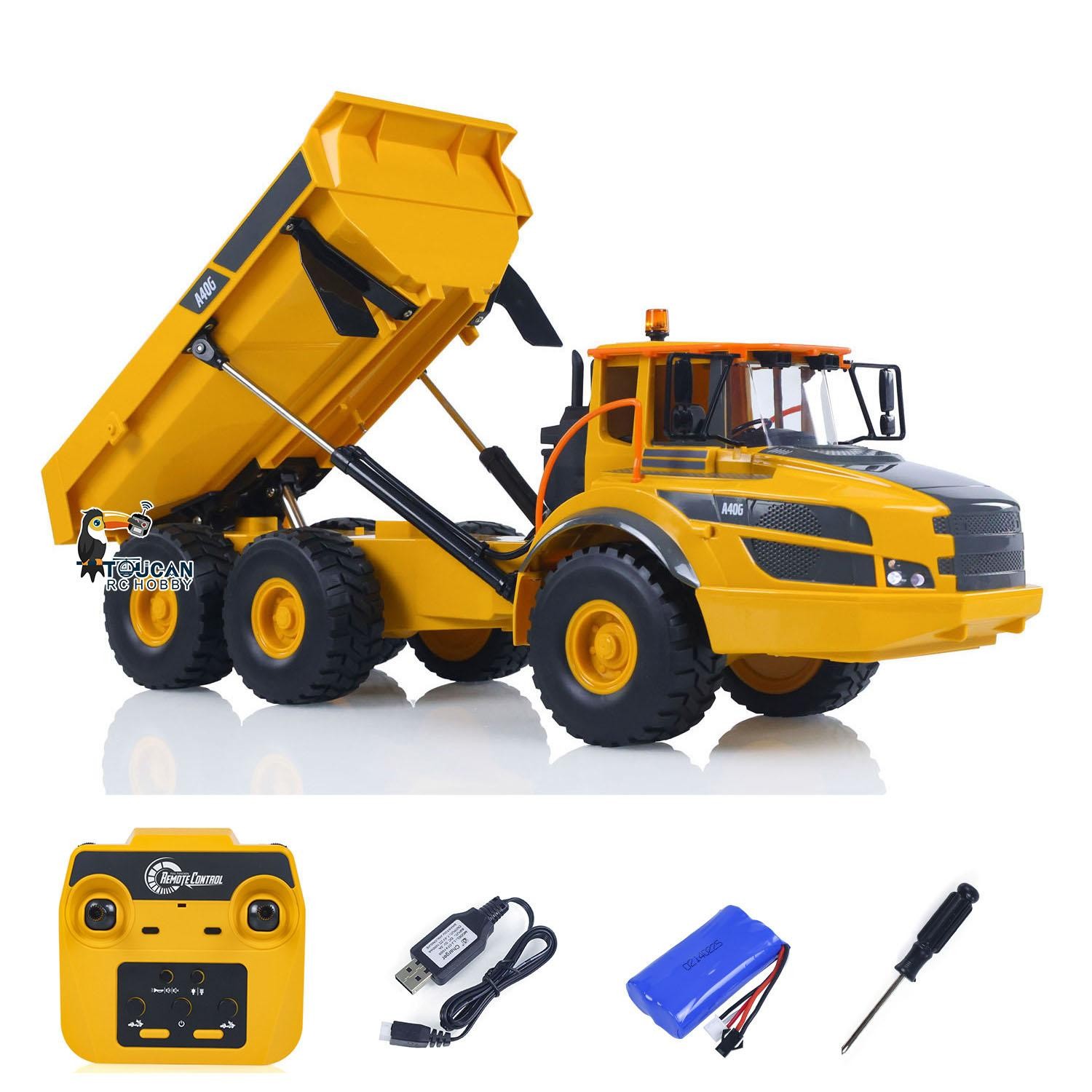 Plastic DoubleE E591 003 1/20 Electric RC Articulated Dumper 6WD RTR Truck Motor