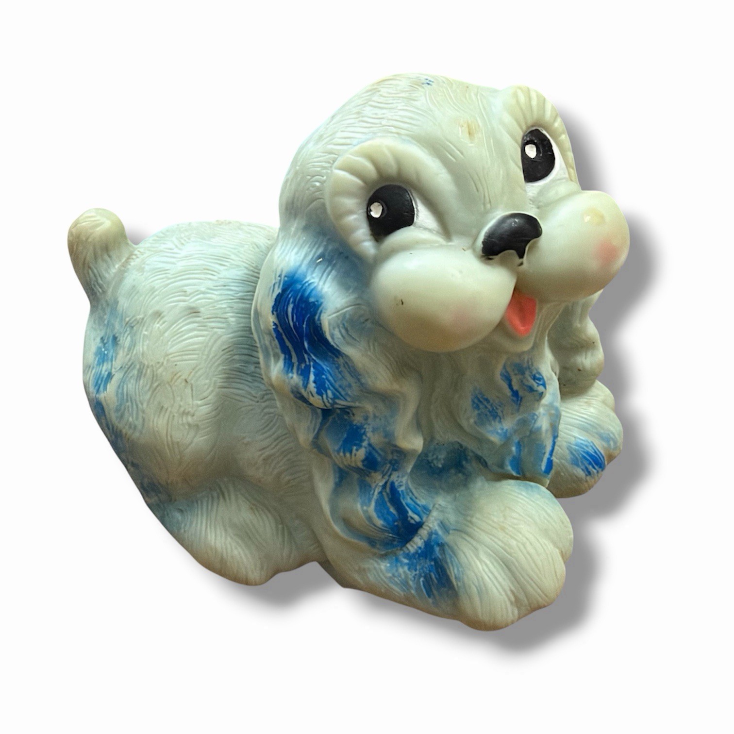 Vintage 1960 Ideal Rubber Squeak Blue Dog Toy Cocker Spaniel Kitsch Cute Old Vintage 1960 Ideal Rubber Squeak Blue Dog Toy Cocker Spaniel Kitsch Cute Old