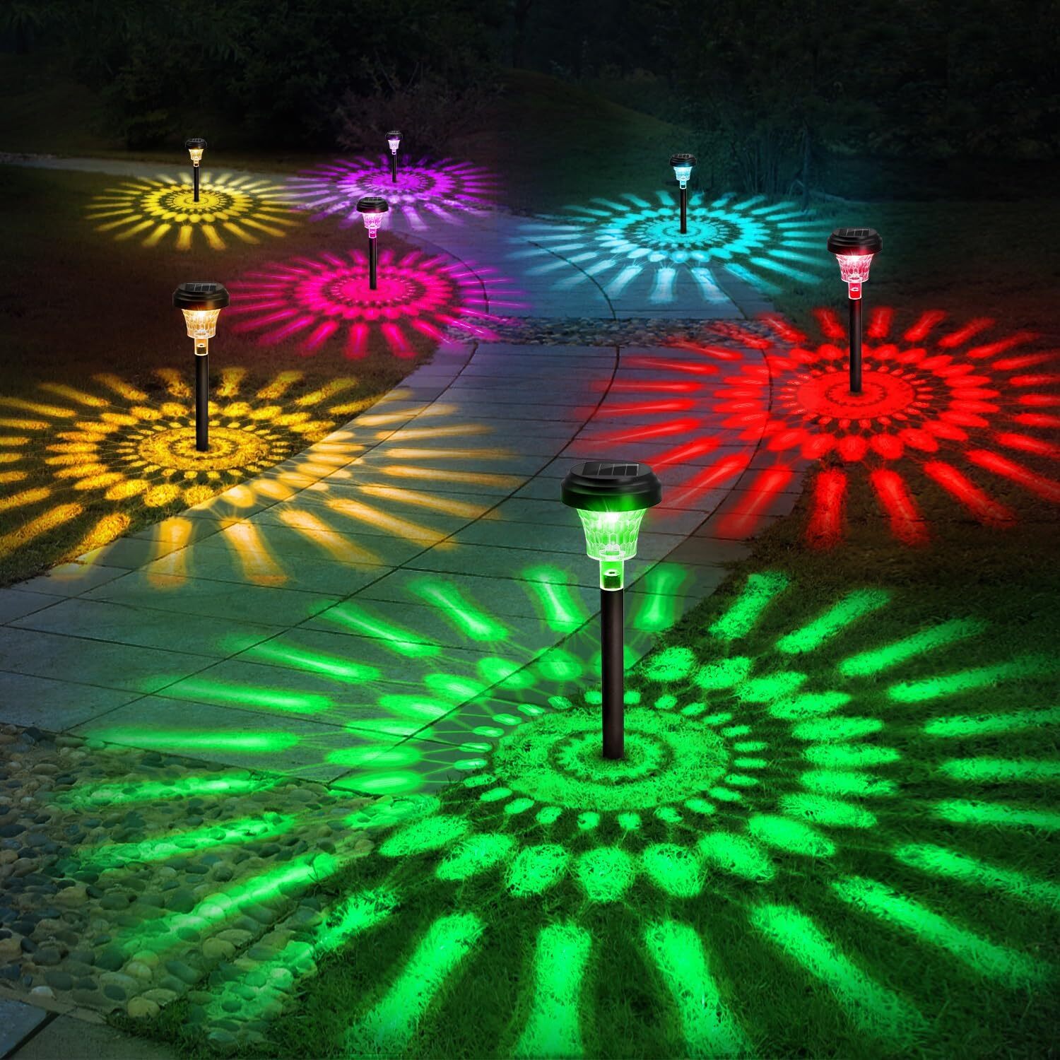 2PC Solar Landscape Lights Pathway Garden Outdoor Waterproof LED Lighting USA 2PC Solar Landscape Lights Pathway Garden Outdoor Waterproof LED Lighting USA