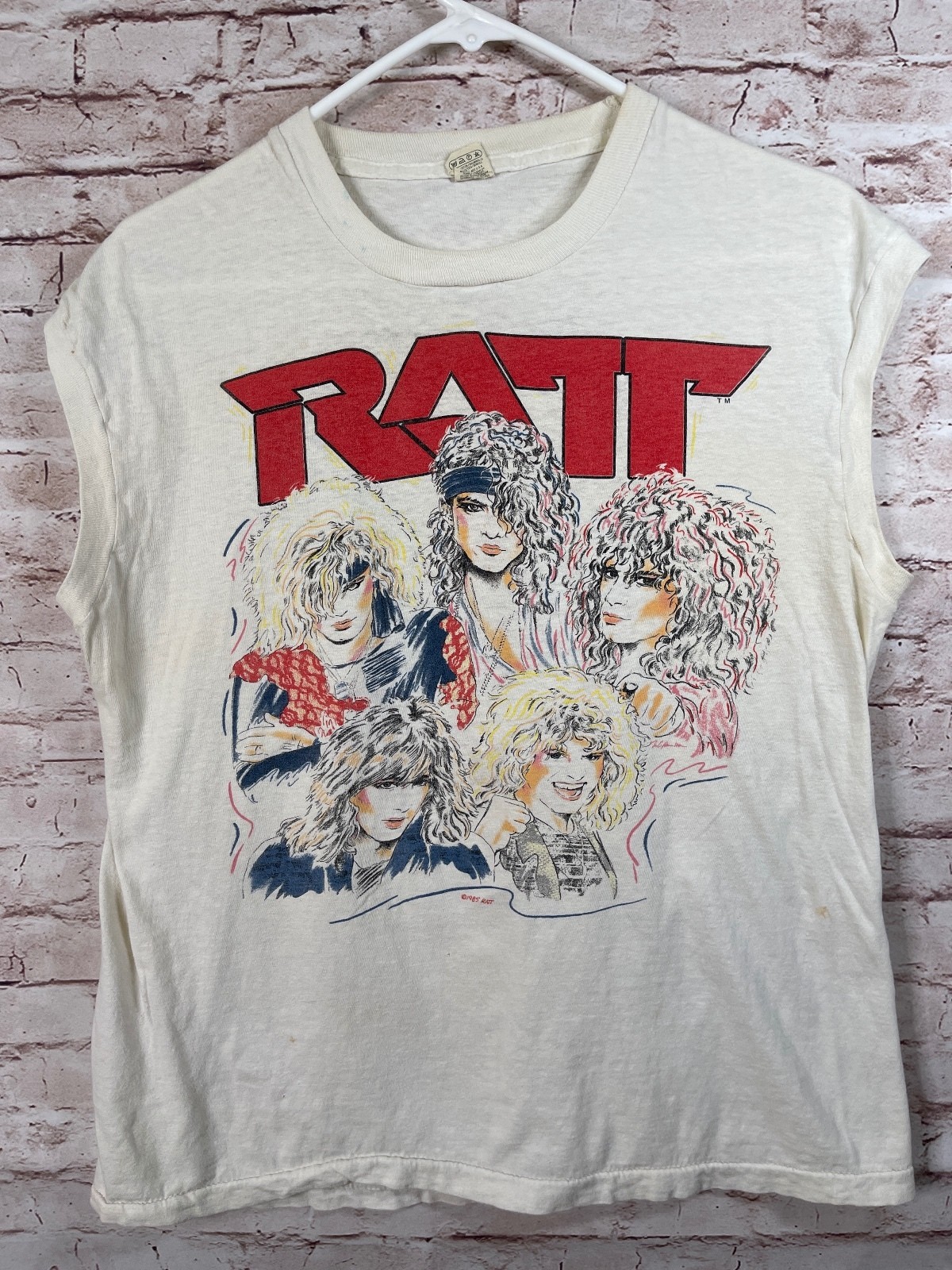 Vintage Ratt Invasion of Your Privacy Tour \'86 Sleeveless Cotton T-Shirt XL
