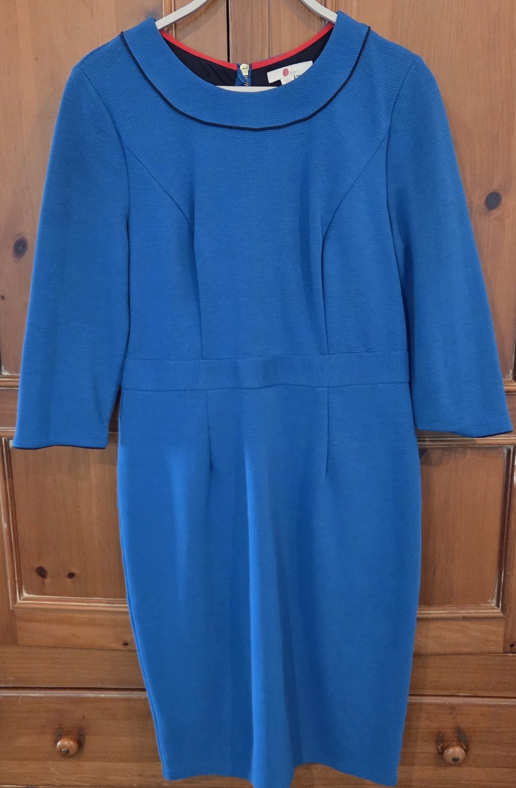 Boden Womens Medium Blue Tilly Ottoman Cotton Blend Zipback Dress 16R Boden Womens Medium Blue Tilly Ottoman Cotton Blend Zipback Dress 16R