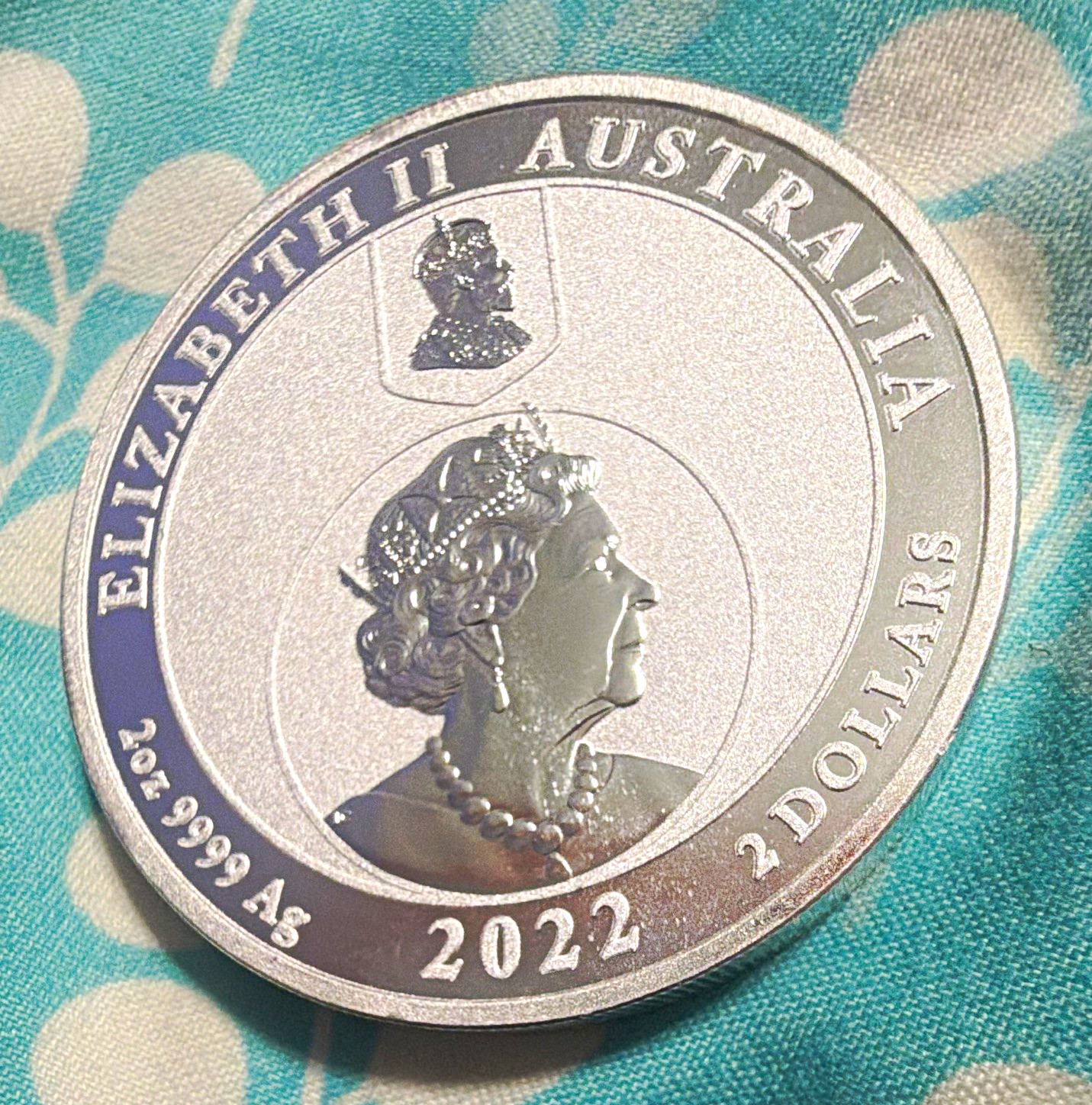 ⁠2022 Australia 2 oz Silver 1910 Florin Two Shillings $2 Coin .9999 BU Perth Min