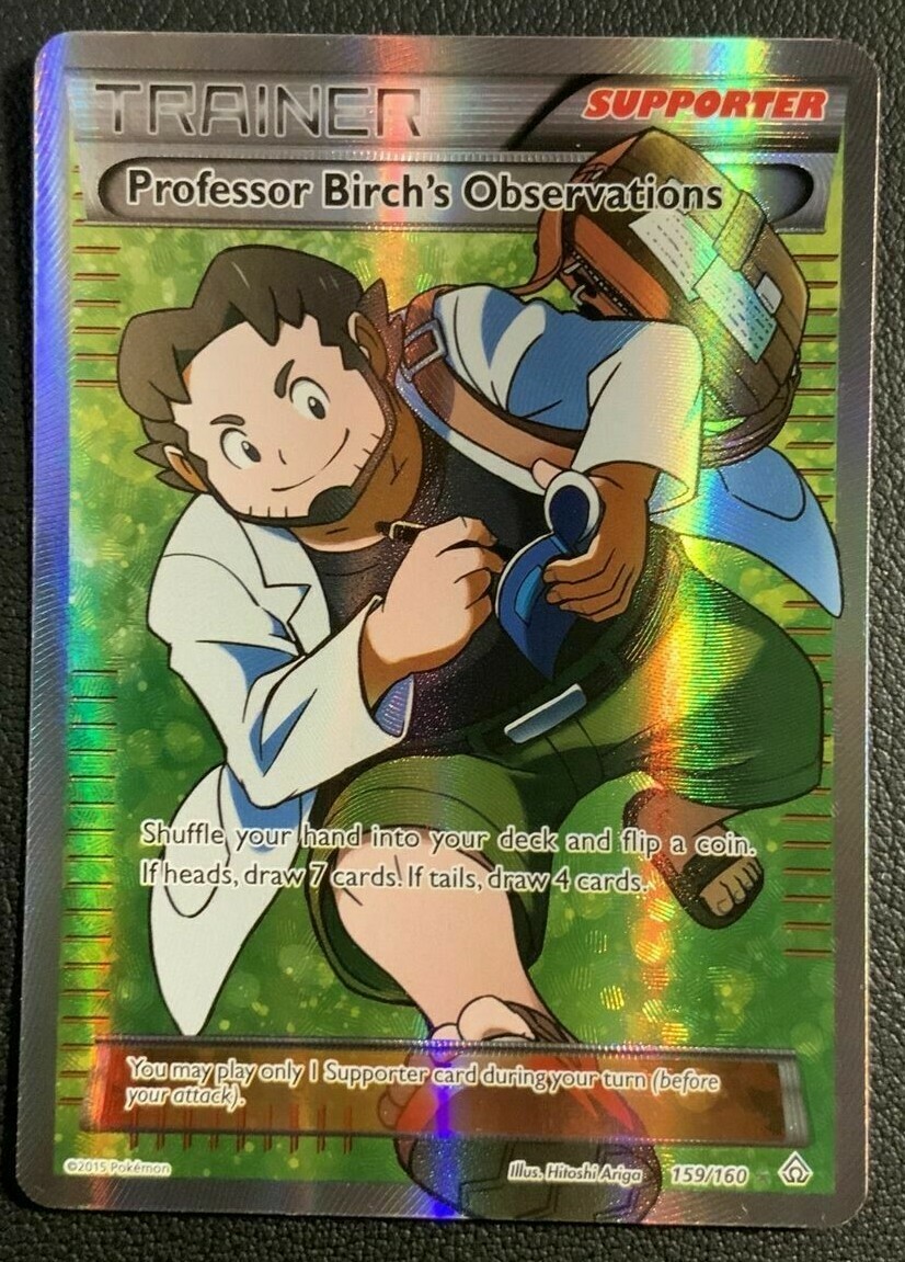 FULL ART Professor Birch's Observations ULTRA RARE Pokemon Primal Clash 159/160 FULL ART Professor Birch's Observations ULTRA RARE Pokemon Primal Clash 159/160