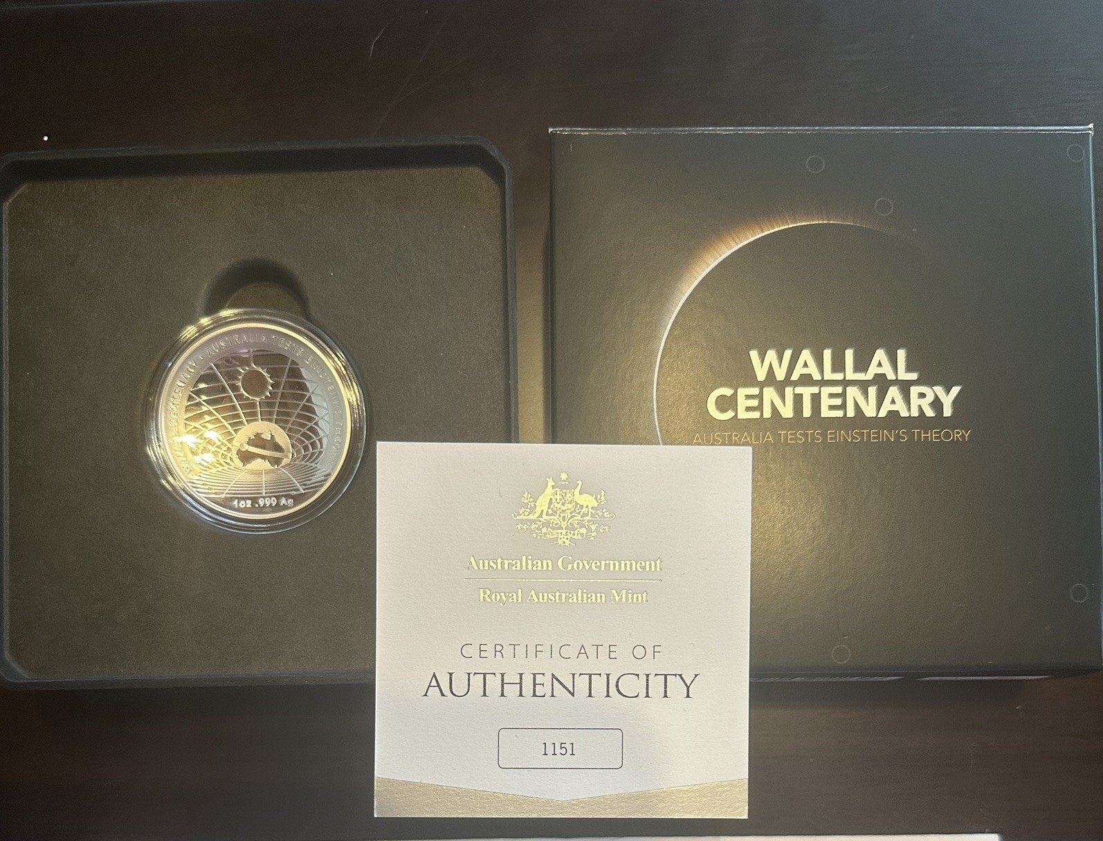 2022 Wallal Centenary Australia Einstein\'s Theory $5 Silver Proof Domed Coin 2022 Wallal Centenary Australia Einstein\'s Theory $5 Silver Proof Domed Coin