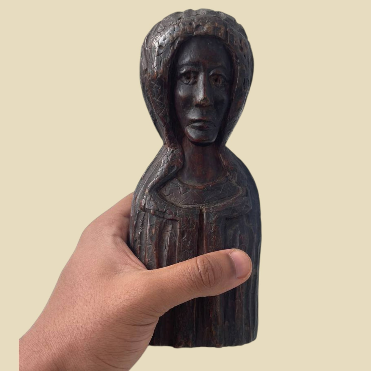 Ethiopian Hand Carved Wooden Figure African Ethnographic Sculpture