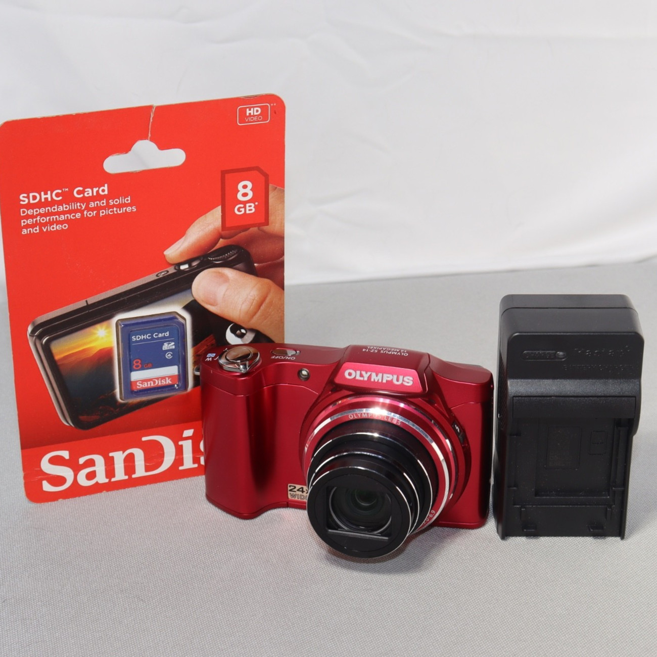 Olympus SZ-14 14MP 24X Wide Optical Zoom Red Digital Camera Kit *VERY GOOD* W 8g Olympus SZ-14 14MP 24X Wide Optical Zoom Red Digital Camera Kit *VERY GOOD* W 8g
