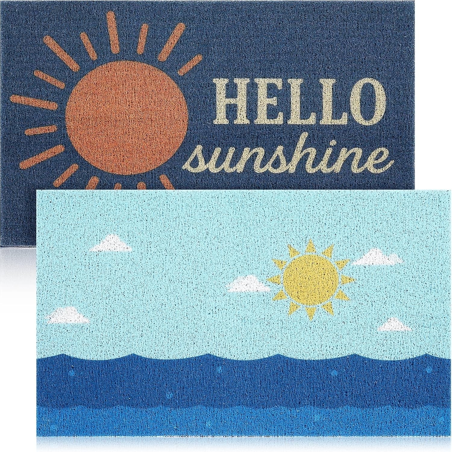 2 Pcs Hello Sunshine Decorative Doormat Sunshine Welcome Mat Lavender Sun Floor 2 Pcs Hello Sunshine Decorative Doormat Sunshine Welcome Mat Lavender Sun Floor
