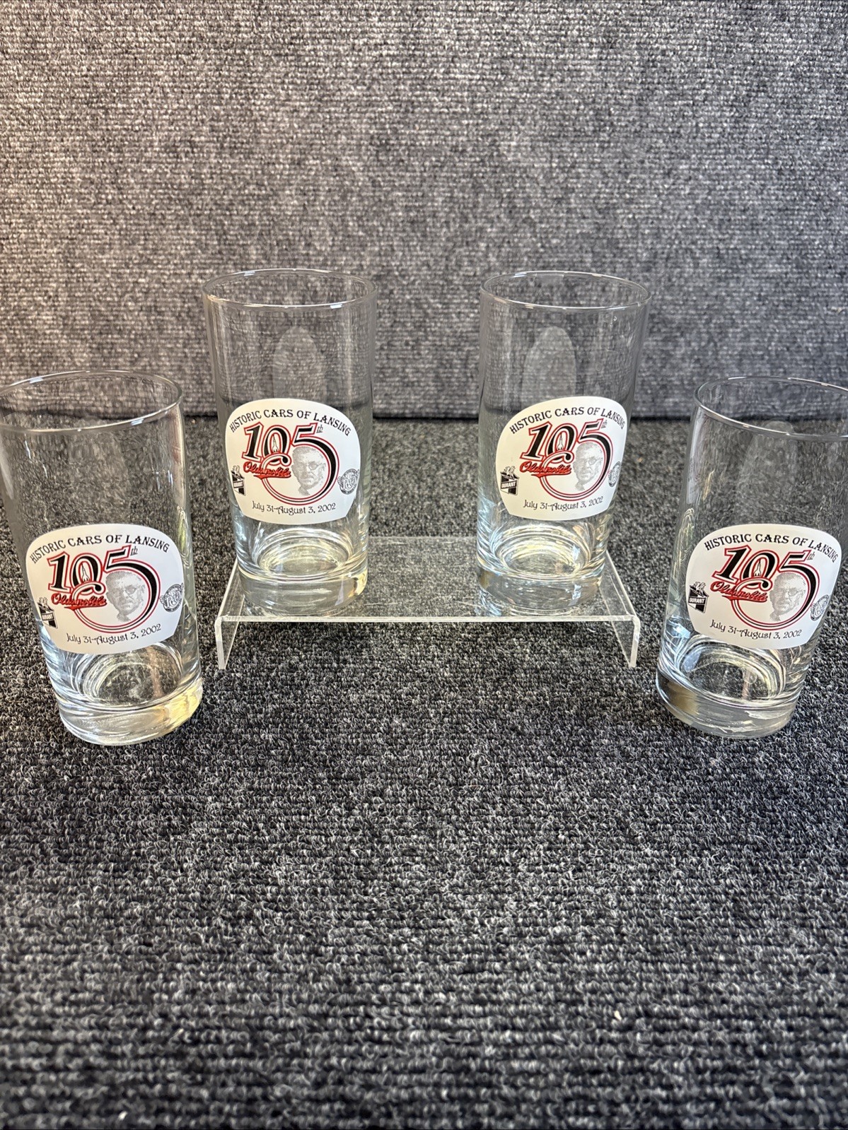 Vtg~Historic Cars of Lansing, 105th Anniversary Oldsmobile Fest~Set of 4 Glasses Vtg~Historic Cars of Lansing, 105th Anniversary Oldsmobile Fest~Set of 4 Glasses