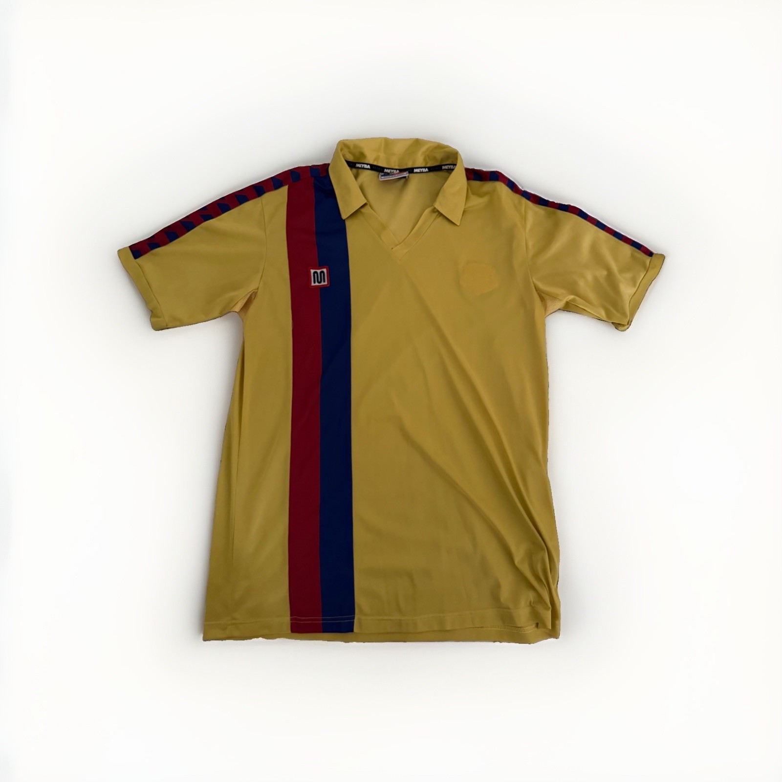 FC Barcelona 1981-1985 Away Meyba Retro Football Shirt Yellow Jersey Men’s Large