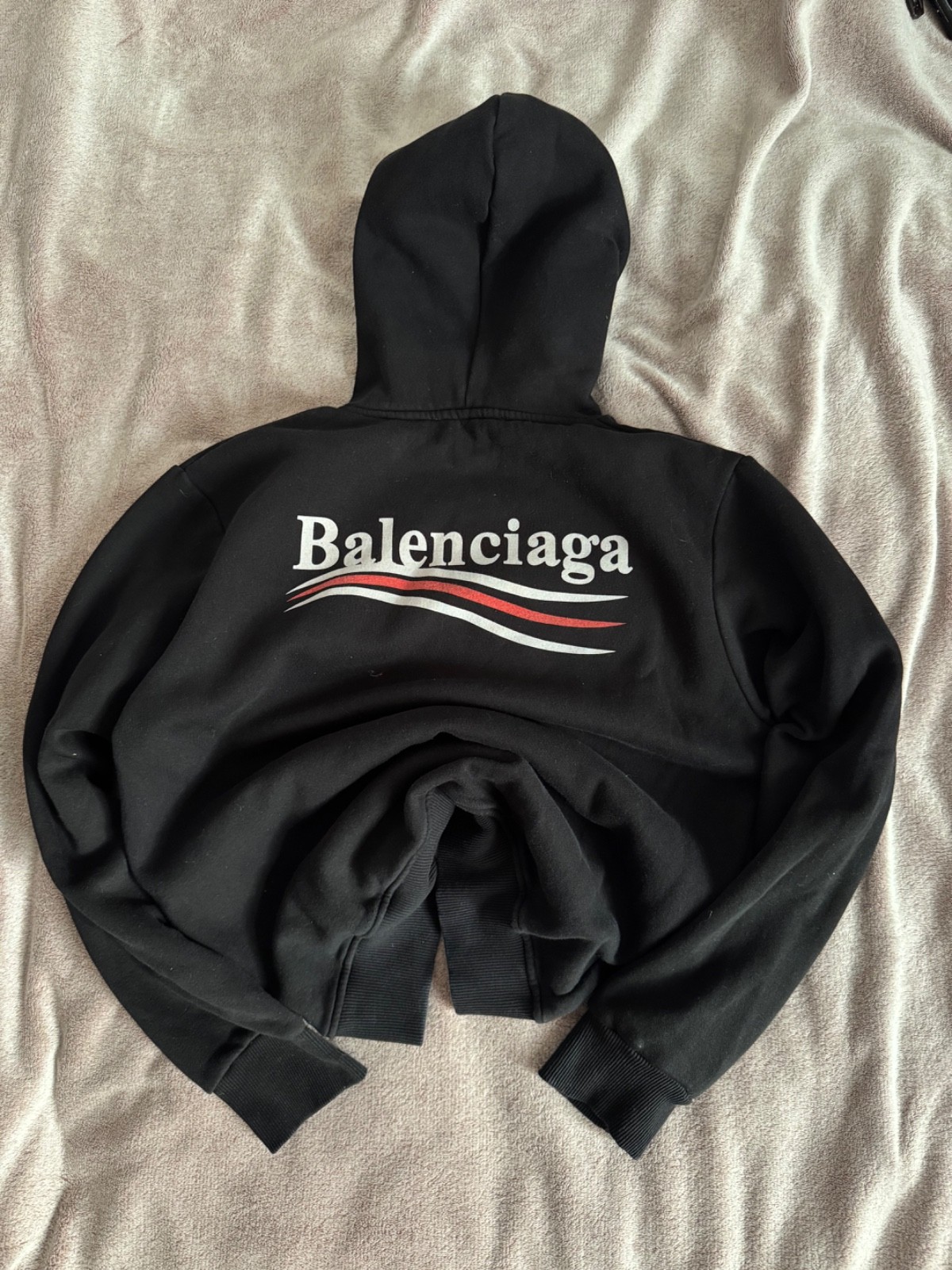 Balenciaga Black Oversized Hoodie Graphic Print Pullover Sweatshirt Unisex Balenciaga Black Oversized Hoodie Graphic Print Pullover Sweatshirt Unisex