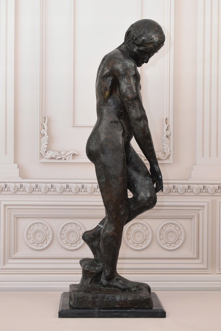 Adam Bronze Statue Auguste Rodin Sculpture Marble Vintage Man Decor Art Large