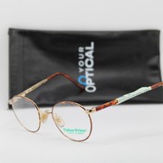 NEW FISHER PRICE RICKY CLASSIC AMBER HAVANA GOLD AUTHENTIC EYEGLASSES 48-19