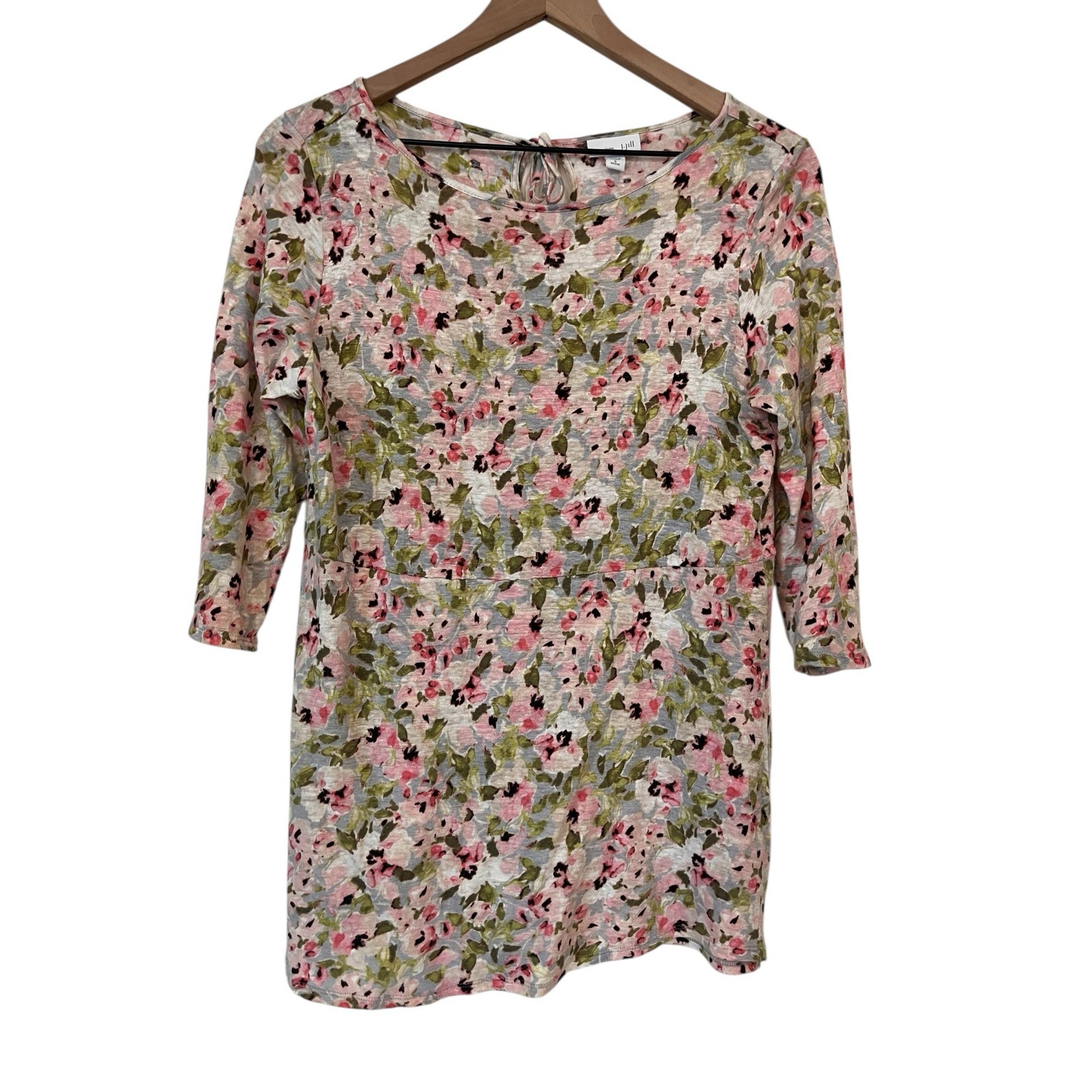 J JIll Love Linen 1005 Linen Floral 3/4 Sleeve Tunic Blouse Size Small Petite J JIll Love Linen 1005 Linen Floral 3/4 Sleeve Tunic Blouse Size Small Petite