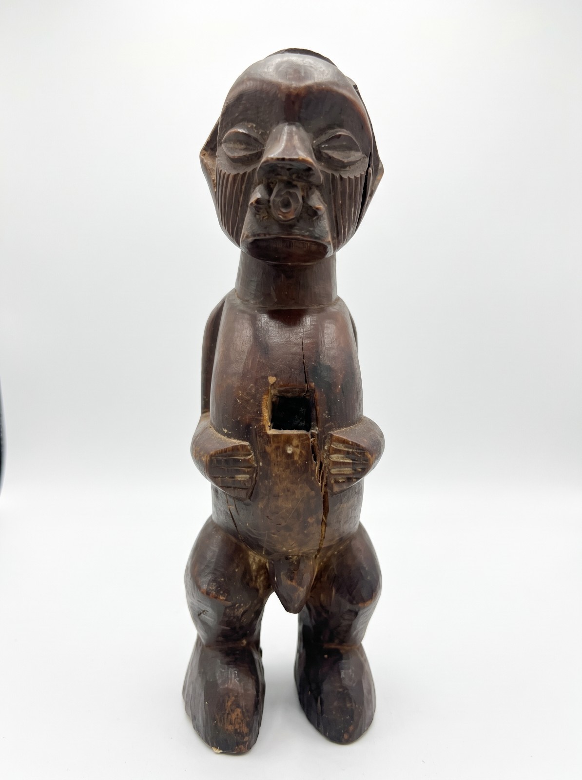Vintage African Songye Nkisi Nkishi Power Figure Carved Wood Fetish Statue Vintage African Songye Nkisi Nkishi Power Figure Carved Wood Fetish Statue