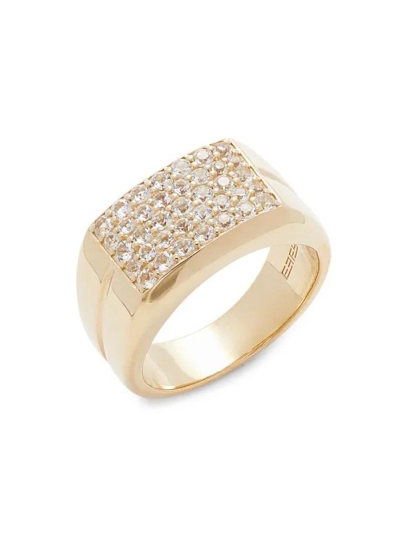 EFFY 14K PLATED STERLING SILVER MENS RING SIZE 10 35 TOPAZ GEMSTONES RARELY USED EFFY 14K PLATED STERLING SILVER MENS RING SIZE 10 35 TOPAZ GEMSTONES RARELY USED
