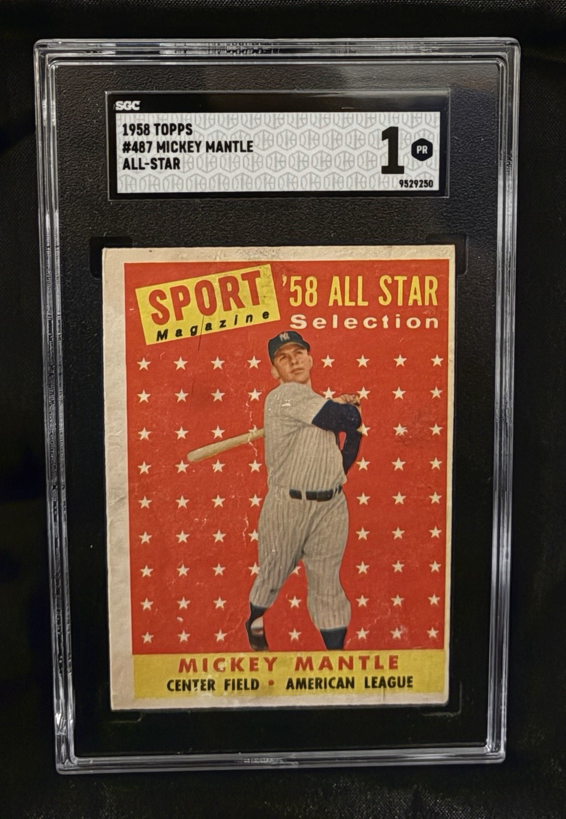 1958 Topps Mickey Mantle 497 SGC 1