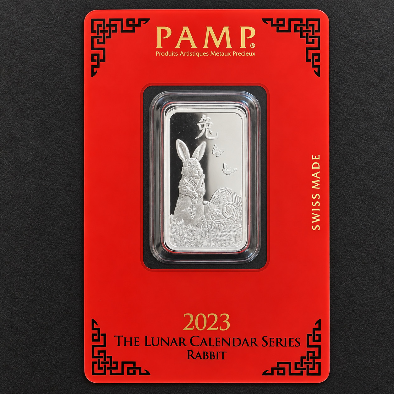 2023 PAMP Suisse Lunar Rabbit 10g .999 Silver Bar Sealed Assay Year of Rabbit