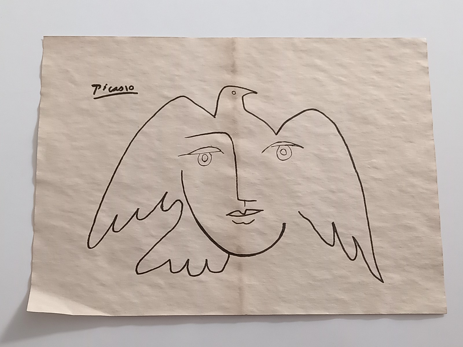 Pablo Picasso Drawing on paper (Handmade) signed and stamped mixed media.