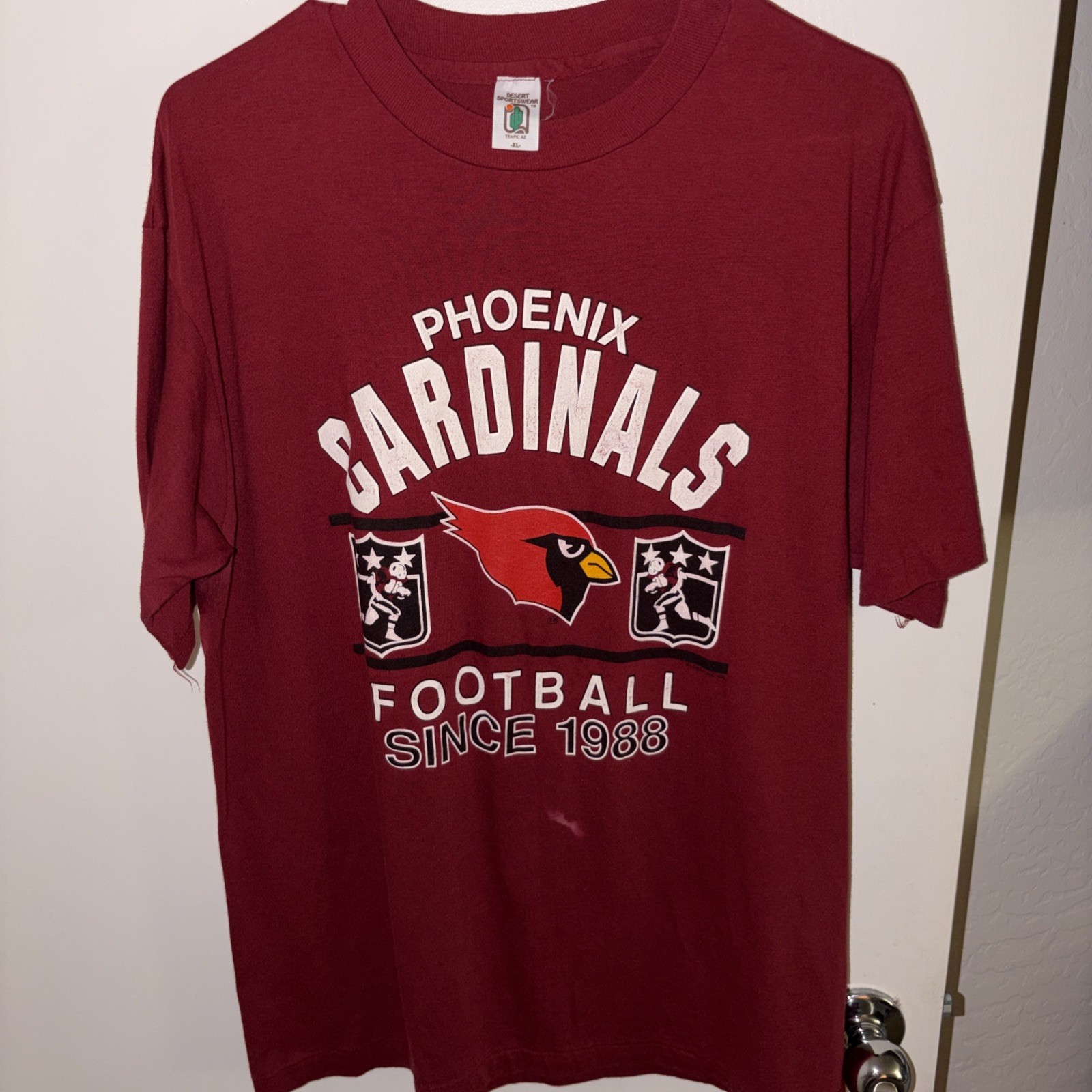 Phoenix Cardinals 1980s Vintage Maroon NFL Shirt Men's Large Single Stitch
