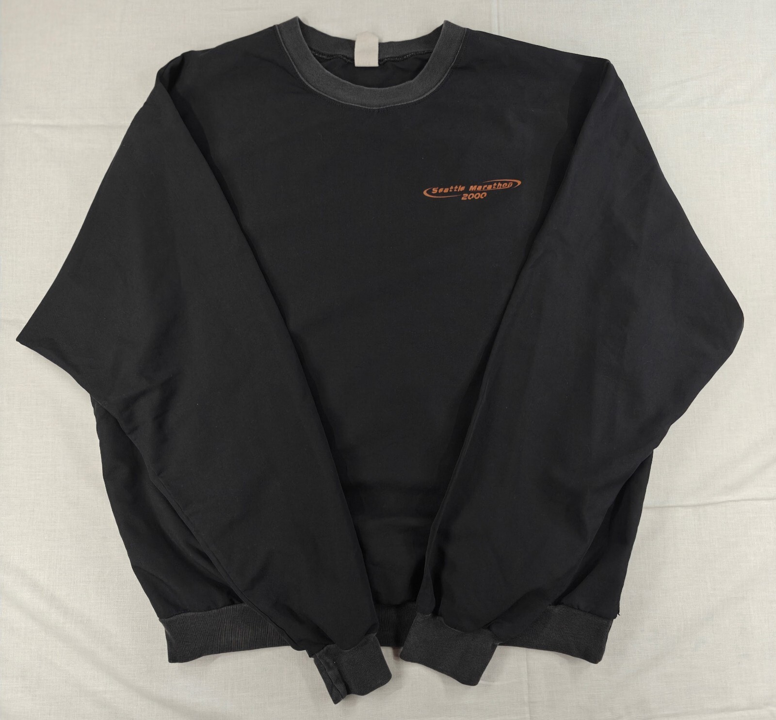 Vintage 2000 Seattle Marathon Sweatshirt Made in USA Black Crewneck Sz M Y2K Vintage 2000 Seattle Marathon Sweatshirt Made in USA Black Crewneck Sz M Y2K