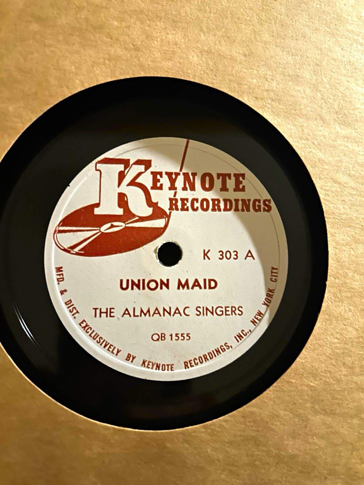 Keynote Recording Woodie Guthrie Almanac Singers Union Maid/Get Thee Behind Me Keynote Recording Woodie Guthrie Almanac Singers Union Maid/Get Thee Behind Me