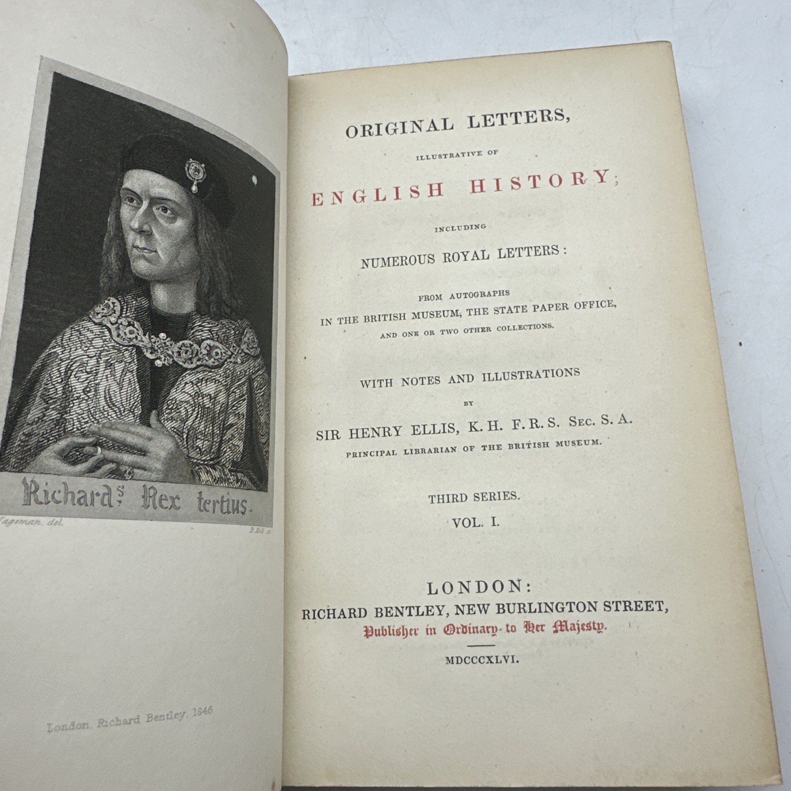 Original Letters English History 1846 4 Vol Set Antique HC (AC138)