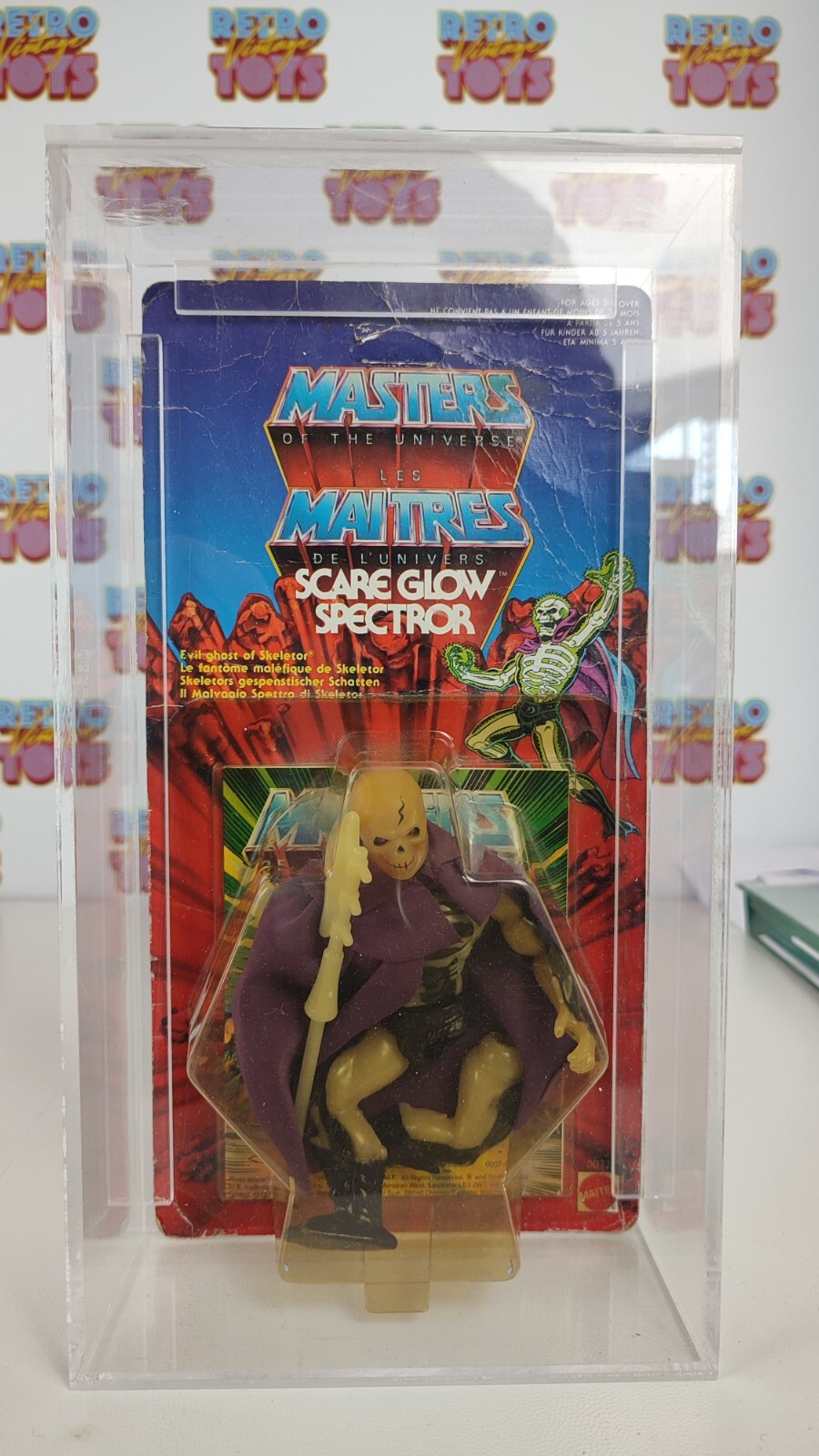 SCARE GLOW SPECTROR MASTERS OF THE UNIVERSE MOTU 1986 MISB 3072 MOC skeletor