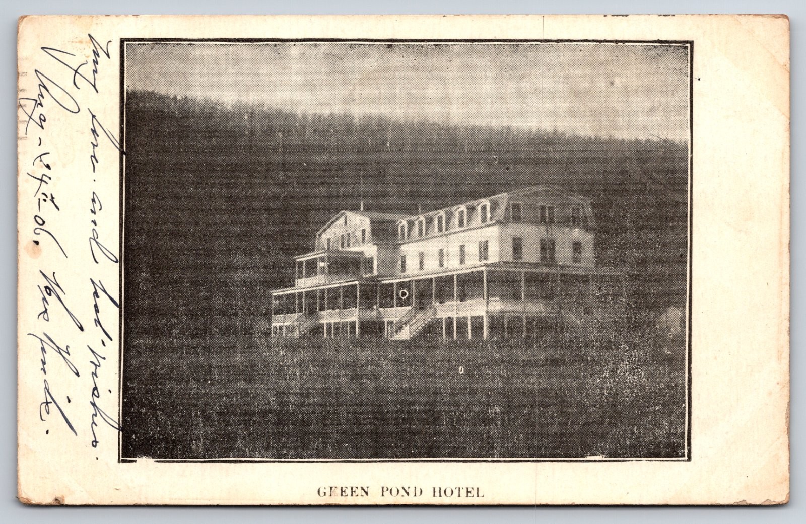 ORIGINAL Green Pond Hotel Green Pond New Jersey Resort Postcard