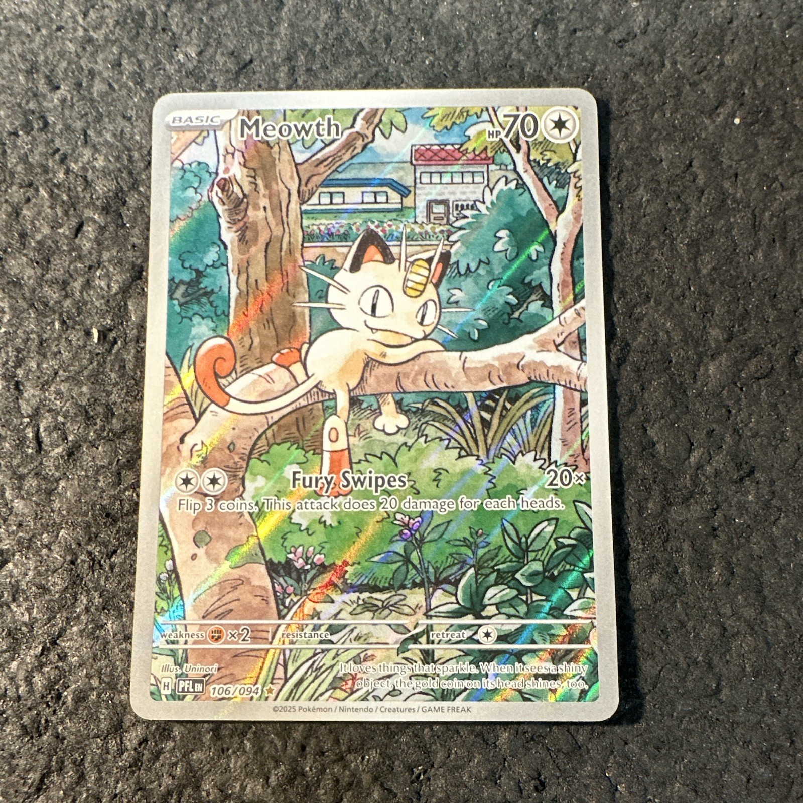 Pokemon Meowth 106/094 Me02: Phantasmal Flames Holo Full Art Near Mint B2-29 Pokemon Meowth 106/094 Me02: Phantasmal Flames Holo Full Art Near Mint B2-29